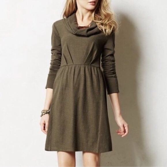 Anthropologie Saturday Sunday Olive Green Cowl Neck Babydoll Dress – Medium - Picture 13 of 13